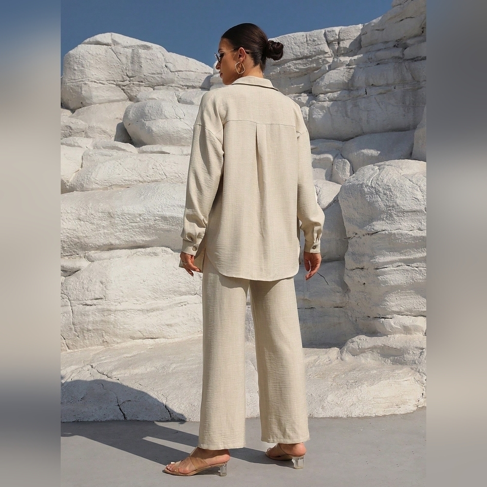 Women's Long Sleeve Shirt And Pants Set - Picture 3 of 8